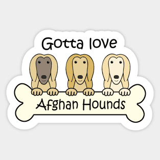 Gotta Love Afghan Hounds Sticker